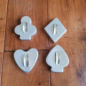 Vintage Playing Suite Cookie Cutters Set of 4 Aluminum Heart Spade Diamond Club